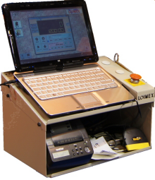 computer integrated in the counter