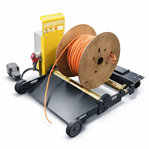 motorized winder and unwinder platform device