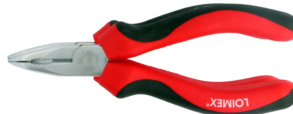 â€¢ Alicate para telefonÃ­a con cabeza curvada.<br> â€¢ Calidad superior, cromados y bruÃ±idos, filos templados por inducciÃ³n.<br> â€¢ Mangos con aislamiento de PVC de 2 componentes en rojo y negro.<br>â€¢ SegÃºn DIN ISO 5745, forma Alemana, acero C60. xxxx <br>