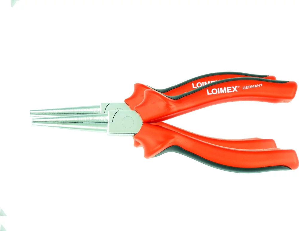 • Calidad superior, cromados y bruñidos, filos templados por inducción.<br> • Mangos con aislamiento de PVC de 2 componentes en rojo y negro.<br>• Según DIN ISO 5745, forma Alemana, acero C60. <br>