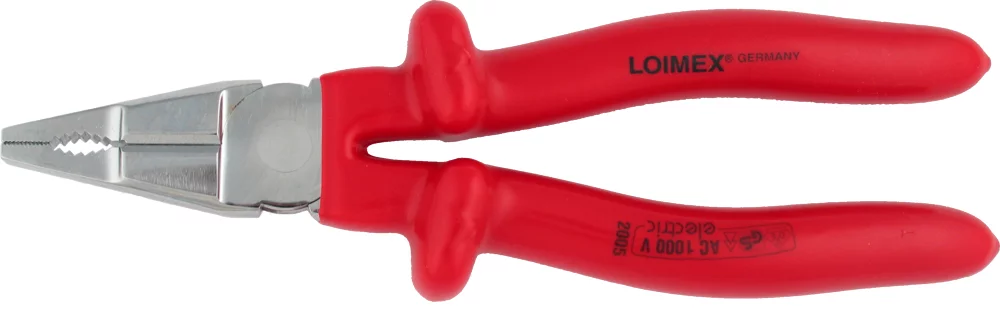 • Alicate universal de calidad superior. <br> 
• Doble aislamiento según norma  IEC 60900.<br>
• Norma <b>VDE 0682/201</b><br>
• Según <b>DIN ISO 5746</b> <br>•<b> Garantía total</b>