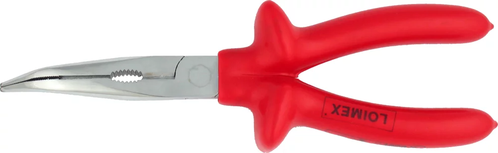 • Alicate para telefonía con cabeza curvada.<br>
• Doble aislamiento según norma  IEC 60900.<br>
• Norma <b>VDE 0682/201</b>.<br>
• Según <b>DIN ISO 5745,B</b>. <br>•<b> Garantía total</b>