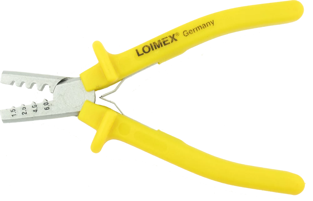 • Prensado tipo espiga. <br>
• Con muelle de retroceso. <br>
• Mangos con aislamiento PVC.