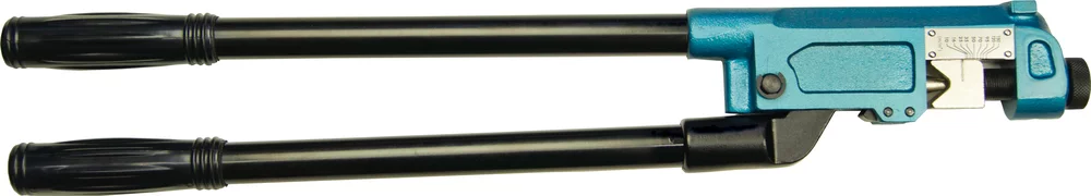 • Para terminales y conectores de cobre no aislados.<br>
• Sistema de presión por punzón escalonado. <br>
• No necesita accesorios.