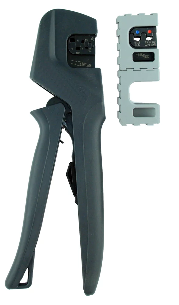 • Prensa para 19 aplicaciones. <br>
• Mangos de dos componentes para un mayor agarre. <br>
• Matricería con funda encajable para una mayor organización de la misma.<br>
•<b> Garantía total.</b>