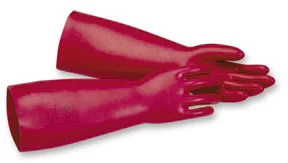 • Guantes dieléctricos aislados<br>
• Aprobados según <b>VDE e ICE 903.</b>