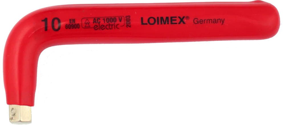 • Fabricada en acero templado.<br>
• Aislamiento en resina especial blanda antigolpes.<br>
• Ángulo 90º