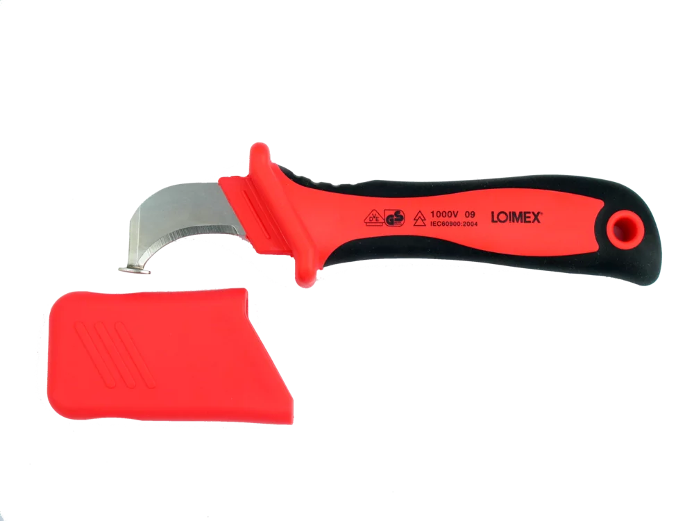 • Para pelar cubiertas de cables a partir de 20 mm.<br>
• Con capuchón de seguridad.<br>
• Aislamiento en resina especial dura antigolpes.<br>
• Mango de 2 componentes .