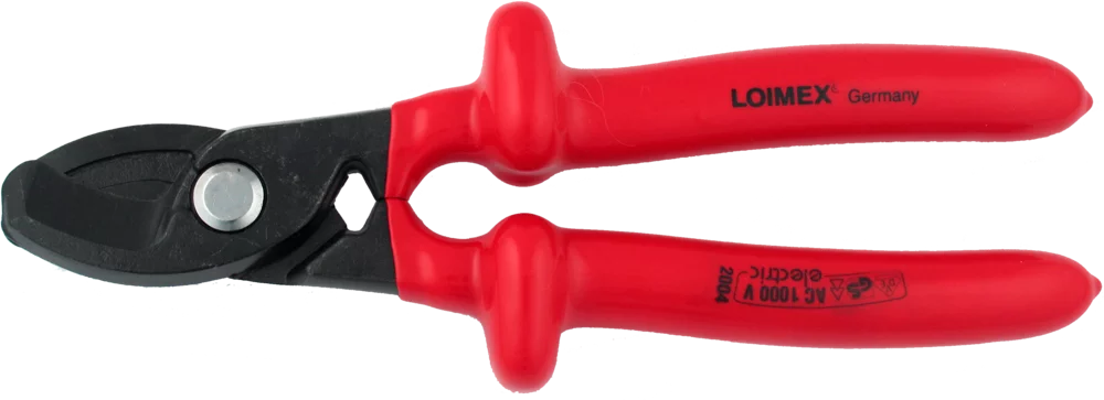 • Cortadora de cables Cu/Al hasta 18 mm Ø.<br>
• Cuchillas de acero templado.<br>
• Aislamiento en resina a prueba de golpes.