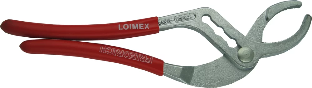 • Tenaza de fontanería, especial para sifones<br>
• Acero de cromo-vanadio<br>
• Regulable en 4 posiciones <br>