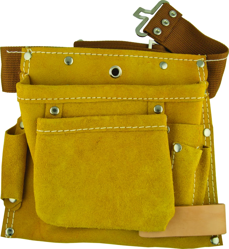 • Con 6 compartimentos.<br>• Compartimentos para herramientas y piezas.<br>
• Cinturón de tejido reforzado con reglaje rápido.