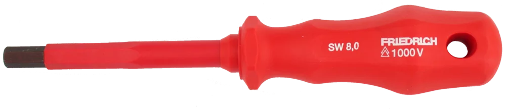 • Aislado con plástico rojo.<br> • Según normas <b>VDE</b> e <b>IEC 900</b>.